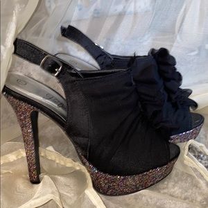 Black and Multi color Heels